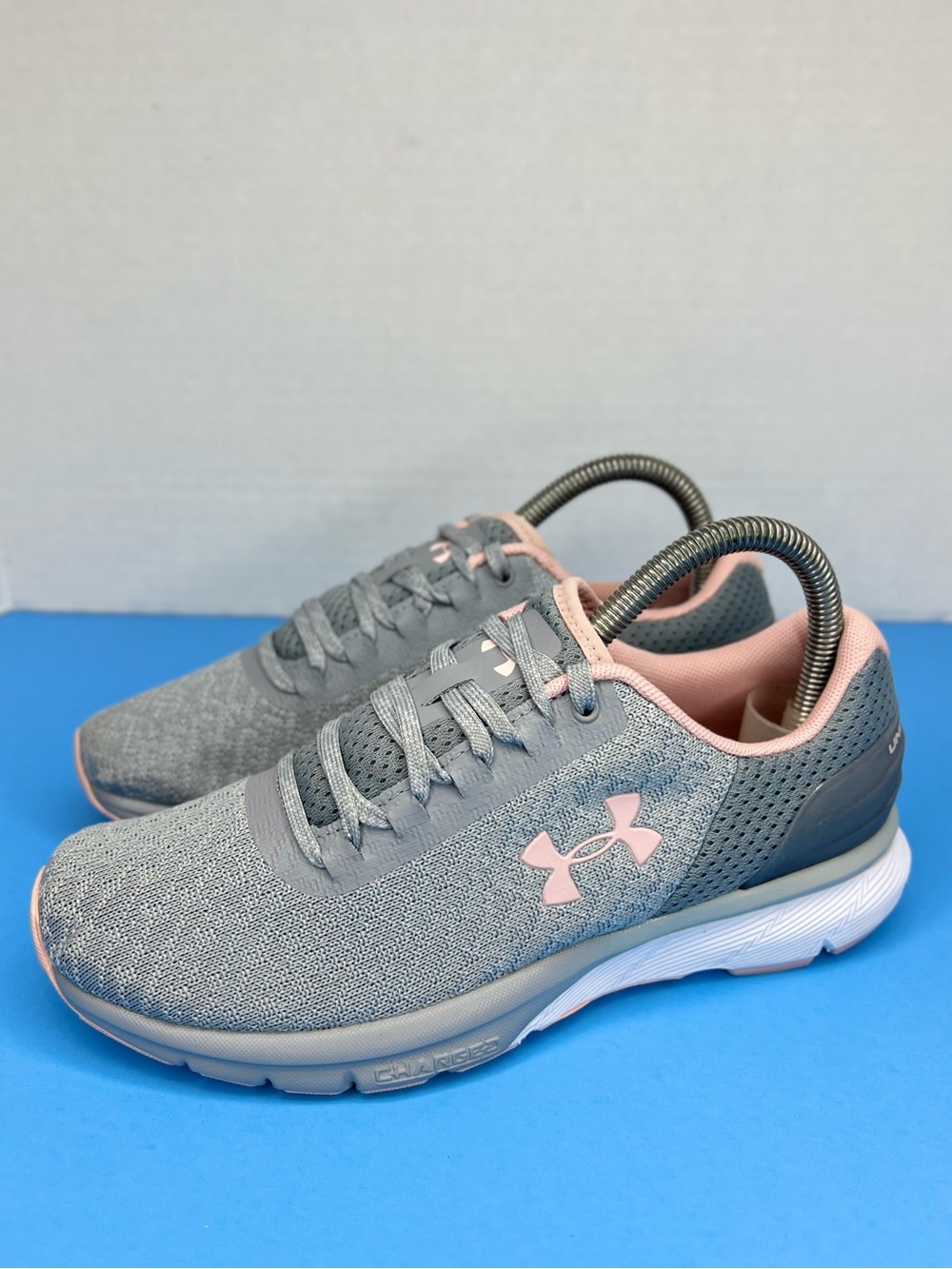 Under Armour Charged Escape 2 Womens Sz 7M Grey/Blush Pink Only worn 2X! Clean!